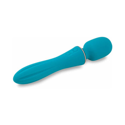 Teal Sensuelle Nubii Mika Mini Wand with ergonomic handle and three-button control on white background