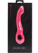 Pink curved tapping vibrator in black packaging with a clear window showing the Sensuelle Rhapsody design.