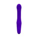 Purple silicone single tap vibrator with curved head and textured ridges, featuring two control buttons on the handle.