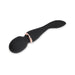 Black dual-ended Sensuelle Xlr8 Alluvion Wand with rose gold accent, curved for versatile stimulation and ergonomic grip.