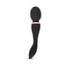 Black dual-ended Sensuelle Xlr8 Alluvion Wand with curved handle and rounded head, featuring a soft silicone finish.