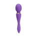 Purple dual-ended Sensuelle Xlr8 Alluvion Wand with smooth silicone finish and rose gold accent ring.