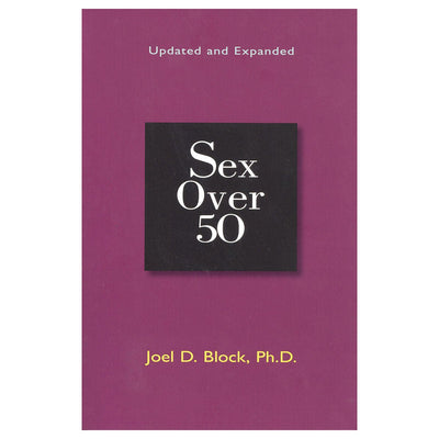 Cover of the book Sex Over 50 Updated and Expanded by Joel D. Block with a purple background and black square title design.