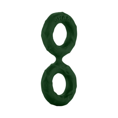 Dark green flexible double C-ring made of textured silicone with SHAFT branding on top ring.