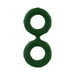 Dark green double C-ring made of flexible silicone with textured surface and "SHAFT" embossed on top ring.