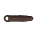 Realistic mahogany-colored silicone sheath with textured surface and open ring handle, size 2.