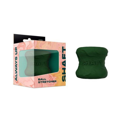 Gray flexible silicone Shaft Model H ball stretcher with packaging box on white background