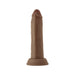 Realistic 6.5-inch brown liquid silicone dildo with suction cup base and detailed texture.