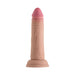 Realistic flesh-toned silicone dildo with pink tip and suction cup base, 6.5 inches long, Model J by Shaft.