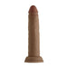Realistic 7.5-inch brown liquid silicone dildo with suction cup base and detailed texture.
