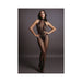 Shots Le Desir Fishnet & Lace High - neck Bodystocking Black O/s - SexToy.com