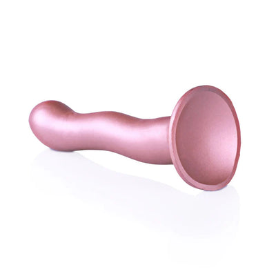 Pink ultra-soft silicone 7-inch curvy G-spot dildo with strong suction cup base.