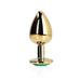 Shots Ouch! Round Gem Butt Plug Small Gold/emerald Green - SexToy.com
