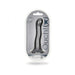 7-inch curvy G-spot dildo in metallic gray with suction base, packaged in clear blister pack labeled Ouch!