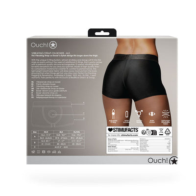 Shots Ouch Vibrating Strap On Boxer - Black