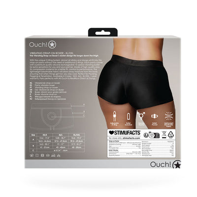 Shots Ouch Vibrating Strap On Boxer - Black