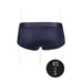 Back view of navy blue Vibrating Strap On Brief in size XS to S with smooth fabric and elastic waistband