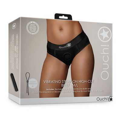 Shots Ouch Vibrating Strap On High-cut Brief