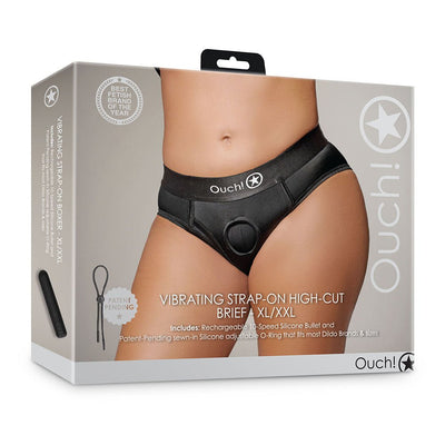 Shots Ouch Vibrating Strap On High-cut Brief