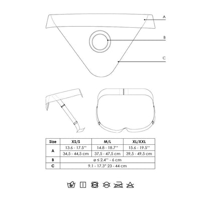 Shots Ouch Vibrating Strap On Panty Harness W/open Back - Black