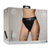 Shots Ouch Vibrating Strap On Panty Harness W/open Back - Black Xs/s - SexToy.com
