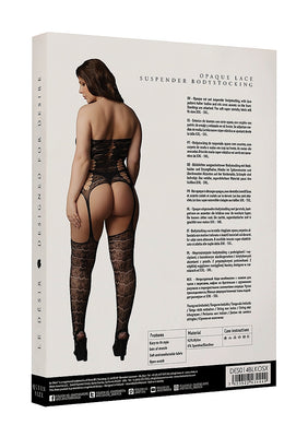 Shots Le Desir Lace Suspender Bodystocking Black