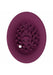 Top view of a deep purple silicone attachment with textured nodules and a small circular opening.