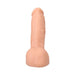 Realistic flesh-toned 8.5-inch dual-density dildo with lifelike veins and Vac-u-lock base for harness compatibility.