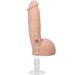 Realistic flesh-toned dildo with lifelike texture and detachable Vac-u-lock base for secure harness compatibility.