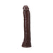 11-inch dark brown lifelike dildo with textured veins and Vac-u-lock base for harness compatibility