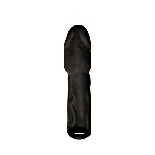 Skinsations Black Diamond Series Husky Lover Extension Sleeve With Power Bullet & Scrotum Strap 7in - SexToy.com