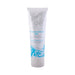 Tube of Slippery Stuff Gel water-based personal lubricant with blue decorative design on white background.
