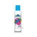 Smack Blue Raspberry lickable warming massage oil in a clear 2 oz bottle with blue cap and colorful label design.