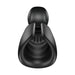 Black ergonomic Snail Vibe Evo rechargeable male masturbator with textured interior and flexible sides.