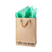 Brown kraft gift bag with brown ribbon handles and green tissue paper, printed with I did my best text at the bottom