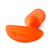 Orange b-Vibe Weighted Snug Plug 3 made of smooth silicone with a curved base and ergonomic design.