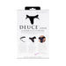 Packaging of Spareparts Deuce Cover Underwear Harness in black nylon with double strap design and product features displayed.