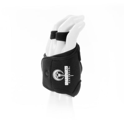 Black Spareparts La Palma left-hand glove harness with adjustable straps on a white mannequin hand