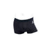 Black nylon Pete Trunks packing underwear with open fly and elastic waistband, size 28-30 inches.