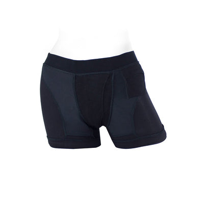 Black Spareparts Tomboii Rayon boxer briefs with a smooth, athletic cut and multiple functional pockets.