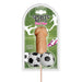 Caramel flavored novelty lollipop shaped with a basketball theme in playful packaging.