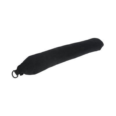 Black padded flexible positioning bar with metal ring attachment on one end for support and restraint.