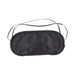 Black elastic blindfold with soft fabric front and adjustable straps for comfortable wear.