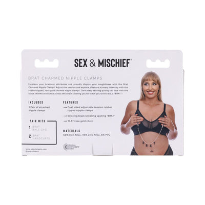 Sportsheets Sex & Mischief Brat Charmed Nipple Clamps - SexToy.com