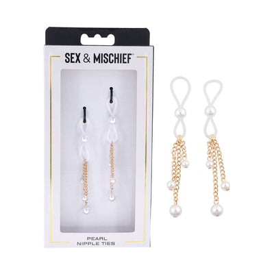 Sportsheets Sex & Mischief Pearl Nipple Ties - SexToy.com