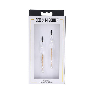 Sportsheets Sex & Mischief Pearl Nipple Ties - SexToy.com