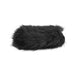 Black faux fur sensory mitt with hidden spikes for contrasting tactile sensations.