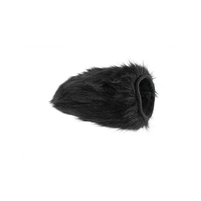 Black faux fur sensory mitt with hidden spikes, designed for one size fits all sensory play.