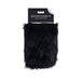 Black faux fur sensory mitt with hidden spikes by Sportsheets in retail packaging.