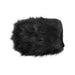 Black faux fur sensory mitt with hidden spikes for contrasting tactile sensations, one size fits all.